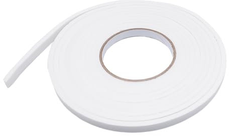 Guarnizione Autoadesiva per Finestre e Porte, Striscia Sigillante 4,5M in Schiuma di Alta Densità, Paraspifferi Isolante per Antivento, Anti Rumore e Insetti, Bianco (1CM)