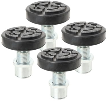 ECUTEE Hebebühne Drehteller 4PCS Hebebühnen Teller Gummiauflage Unterstellbock Gummiklotz Gummiblock für Hebebühnen Ausdrehbar Aufnahme Ø50mm für KFZ PKW SUV Reifenwechsel Werkstatt Schutz Auto