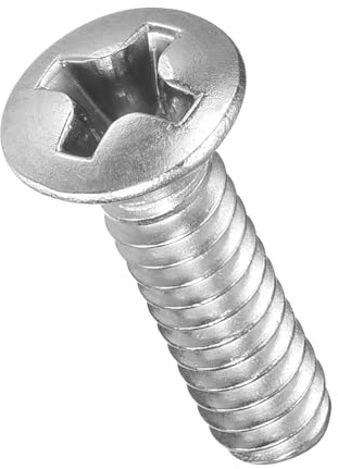 METALLIXITY Semi-Countersunk Oval Head Machine Screws (#6-32x1/2) 100Pcs, 304 Stainless Steel Phillips Cross Recessed Machine Screw Bolts - for Furniture Assembly DIY Projects, Silver