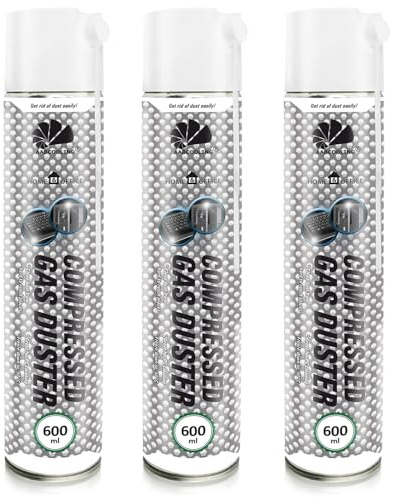AABCOOLING Home&Office 3x 600ml Aire Comprimido – Spray Limpiador de Ordenadores, Portátil, PC, Soplador de Polvo, Aire a Presión, Equipo de Limpieza, Aerosol, K1