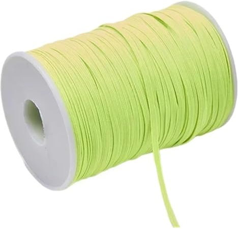 Banda elástica de goma de colores de 3 mm y 6 mm for coser, cinta elástica de licra, adorno for tela, accesorios de bricolaje for prendas de vestir, elástica for coser.(Bright Yellow,6mm 100yards)