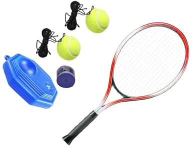 lopituwe Tennistränare Tennisracketboll Premium bärbar utrustning Självträning Lättviktig för tonåringar Vuxna Professionell spelare Inomhus Utomhus Bakgård Park, 2 bollar 1 handlim, 53x22 cm