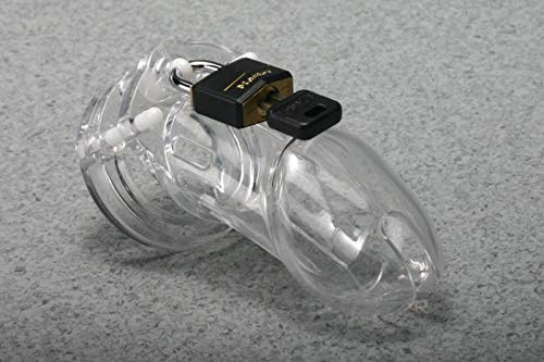Keuschheitskäfig: CB-6000 – Polycarbonat – mit Aufbewahrungstasche - Medium - M, Transparent