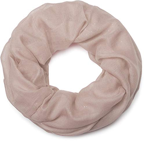styleBREAKER Bufanda de bucle para mujer con efecto brillante, diseño liso en tela suave de viscosa, ligera y elegante, mide 87 x 93 cm, Rosa palo oscura