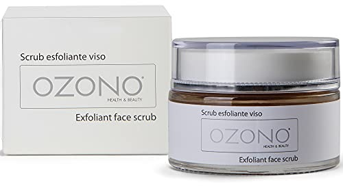 OZONO H&B Scrub Viso Professionale - Olio Ozonizzato, Granuli di Mandorlo - Estratti Naturali - Antibatterico - Azione Esfoliante Nutriente - MADE IN ITALY (50 ML)