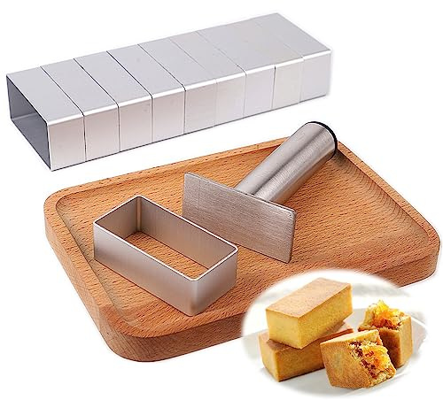 2.1cm Height Lengthened Rectangle Aluminium Pineapple Cake Mold Stainless Steel Press Stamp Fondant Cookie Biscuit Molds DIY