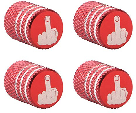 GLL 4pcs Rot Reifen Ventilkappen Universal Spindelabdeckungen für Autos, SUVs, Fahrräder und Fahrräder, LKWs, Motorräder, Schwerlast, Luftdichte Dichtung, Anschraubbare, Griffige Verwendung