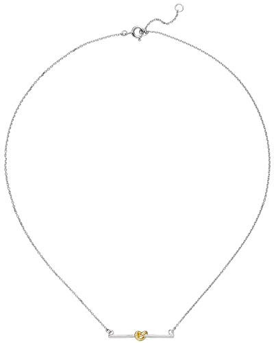 Jobo Damen-Halskette Knoten aus 925 Sterling Silber Bicolor 45 cm