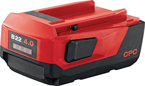 Hilti B22 4.0 22V Akku, kompakter 4Ah Li-Ion Akku mit extra Kapazität für alle Hilti 22V Akku-Elektrowerkzeuge (außer Nuron), Abmessungen 136 x 97 x 60 mm (2183180)