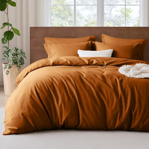 Lanqinglv Bettwäsche 220x240cm Karamell Braun Microfaser Bettwäscheset Uni Unifarben Doppelbett Bettbezug mit Reißverschluss und 2 Kissenbezüge 80x80 cm - Romantisch und Elegant