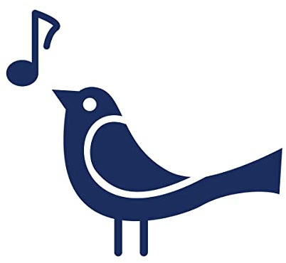 Milk Mug Designs Singing Song Bird Music Note 7 inch Dark Blue Vinyl Decal