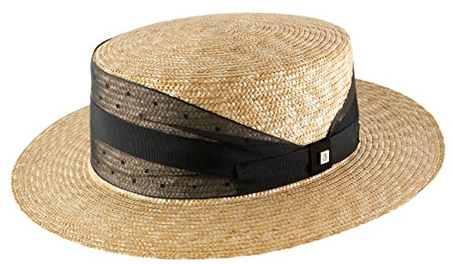 B Couture - Boater Kreissäge Strohhut Marcia - Size 56 cm - Naturel