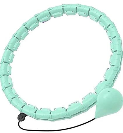 Cotton yangda Smart Hula Ring Hoops, gewichteter Hula-Reifen für Erwachsene – 24 Knoten, abnehmbar und größenverstellbar, dünne Taillenübung, grün