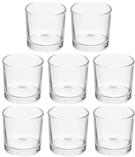 DECHOUS 8Pcs de Vidrio Transparente Candelador de Velas de Vidrio Votive Votive Pillar Pilares Bulk Stands Clear Ghelight Candelas para Bodas Parties Centros de Mesa de Vacaciones