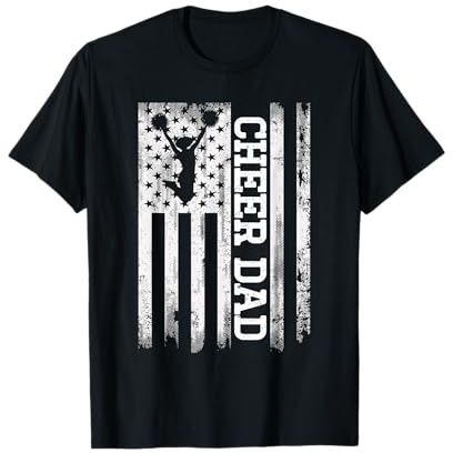 Cheer Dad Amerikanische Flagge Cheerleader Rebel Cheerleading T-Shirt