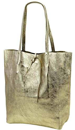 SH Leder ® Damen Echt Rindleder Shopper mit Innentasche in vielen Farben Schultertasche Henkeltasche 37x29cm Kora G266