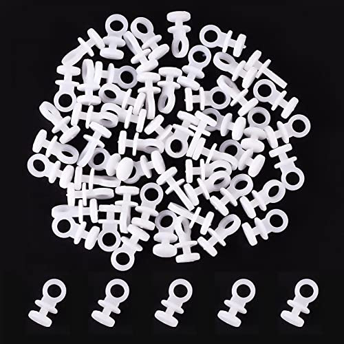 GORGECRAFT 1 Borsa 200 Pezzi Ganci per Tende Gancio per Binario per Tende In Plastica Bianca Rulli per Ruote Lisce Ganci per Binario per Tende Ganci per Scorrevole per Finestra Porta Doccia Bagno