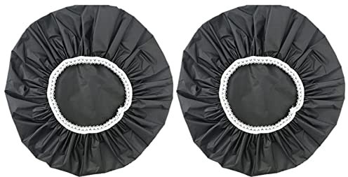 KVSERT Lot de 2 bonnets de douche imperméables pour la , de bain, de douche élastique pour hôtel (noir)