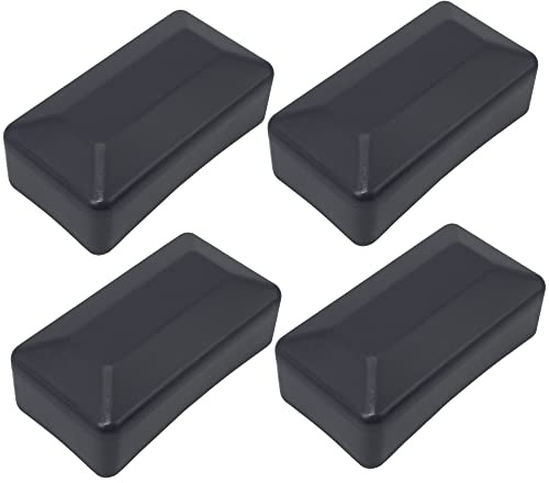 SKIR'CO (4 pcs) Fence Post Caps, Rectangular Grey Plastic Caps 40 x 80 mm, Fence Post Covers, Anthracite Grey RAL 7016 Colour