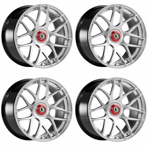 4x Schmidt Felgen Gambit 9.5Jx22 ET51 5x130 Highgloss Silber kompatibel mit Porsche Cayenne I + Facelift Typ 9PA, Cayenne II 92A/AN/AH/AHN