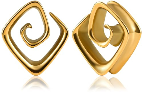 Vankula Ohr Tunnel 1 Paar Saddles Flesh Plugs Spirale Edelstahl für männer damen Ohrpiercing Schmuck 8mm bis 16mm
