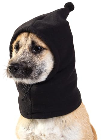 BT Bear Plush Hund Mütze, Warmer Ohrenschutz für Haustiere, Winter Kopfbedeckung, Geräuschreduzierung für Kleine und Mittlere Hunde (Schwarz, M)