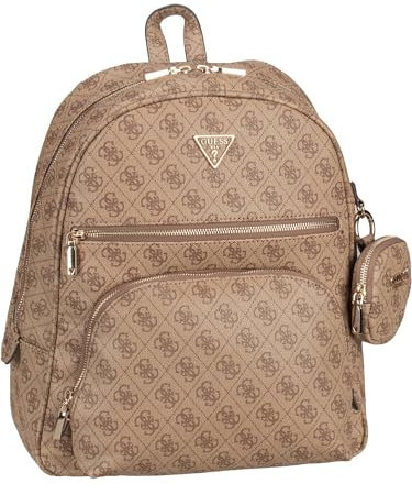 GUESS Damen Power Play Large Backpack, großer Tech-Rucksack, Latte-Logo, Einheitsgröße