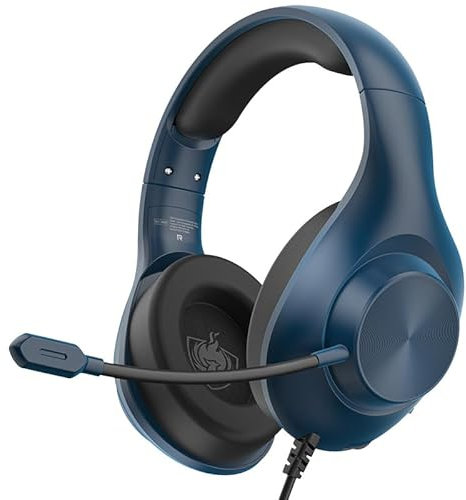 YOTMS Gaming Headset PS4 Headset with 7.1 Surround Sound, Gaming Over Ear Headphones with Noise Cancelling Flexible Mic Memory Earmuffs, for PC, PS5, PS4, Xbox Series X/S, Switch (Navy Blue)