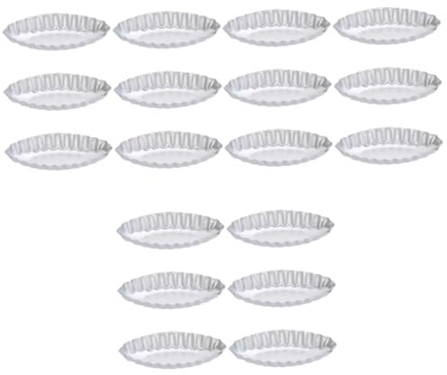 Garneck 18pcs Egg Tart Molds Fluted Tart Tins Tray Cake Baking Pan Aluminum Alloy Material Non-Stick Design