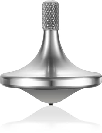 Hochwertiger Präzisions-Titankreisel, Lange Drehzeit von mehr als 10 Minuten, perfektes Gleichgewicht, verschleißfest, tropffest, Nicht rostend (Windgott Silber)