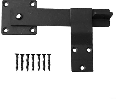 Entgoinggo Serratura per porta scorrevole da fienile, 15,2 x 5 cm, in acciaio al carbonio, colore nero, stile vintage, per porte scorrevoli e finestre del garage