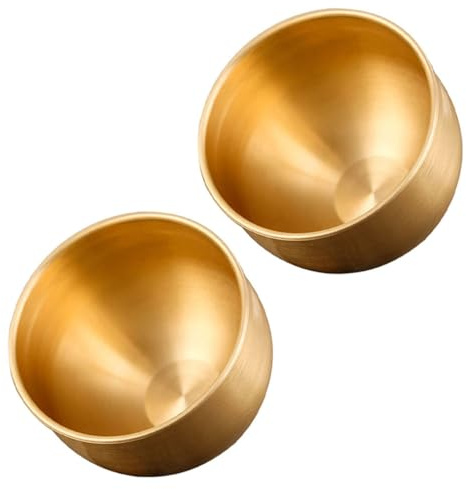 OFFSCH Tazza Da Tè Vintage in Ottone Set 2 Tazze Retrò in Tazza Da Tè Antica Leggera e Decorativa Per Arredamento Casa