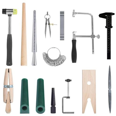 Cpolebev Ringgrößenmesser für Schmuck, Schnitzwerkzeug-Set, Ringwachs-Form-Set, Schmuckwachs-Tube, Juwelierwachs-Sägerahmen, Wachsfeile, Ring