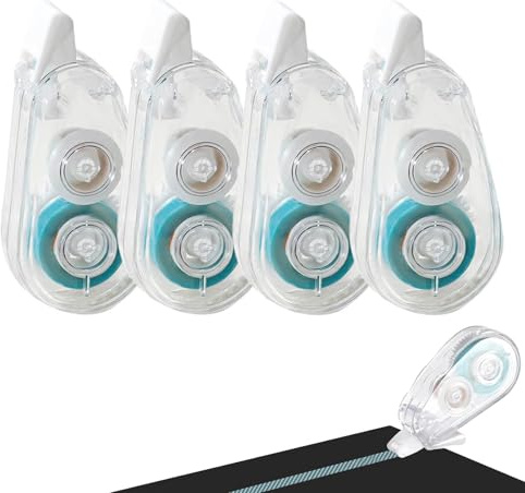4 Stück Kleberoller Maus, 6 mm x 5 m Klebemaus, Kleberoller Doppelseitig Selbstklebend, Glue Tape Roller, Fotokleber Roller Transparent für Basteln Fotos Kartenherstellung Sammelalben