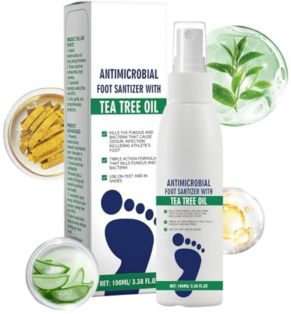 Antifungal Foot Spray - Foot Sanitizers Spray With Tea Tree Oil - Foo_t Sanitizers Spra_y Reduce Feet Odor - Athletes Deodorant For Smelly Feet - Deep Refreshing & Cleansing
