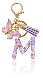 Macamolly Schlüsselanhänger Buchstabe A – Personalisierte Geschenke für Mädchen: Anfangsbuchstaben-Schlüsselbund mit Schmetterling als Geschenk für Teenager-Mädchen, Kinder, Frauen