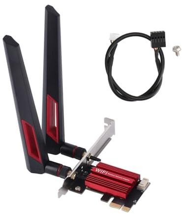 ANGGREK Tarjeta de Red WiFi PCIe de 1200Mbps, Antena Dual de 10dbi, Inal¨¢mbrica de Alta Velocidad 4.0 para Juegos y Transmisi¨®n en 7 8 10 11