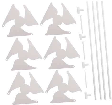 Gatuida Lot de 10 Moulins à Vent Vierges en Papier pour Garçon et Filles, Jouets Éducatifs DIY, pour Graffiti et Coordination Main-œil