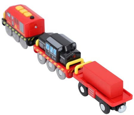 Aramox Set D'Azione Elettrico Motorizzato per Bambini, Giocattolo a Batteria con Connessione Magnetica, Ideale per Sviluppare Abilità Motorie, Design Portatile e Sicuro [3 Trenini Giocattolo,