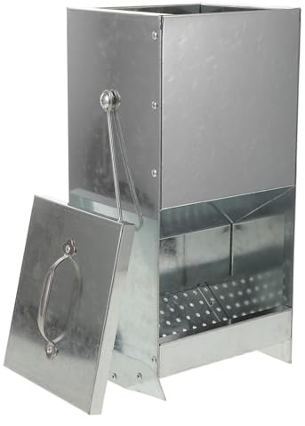 Sewroro Mangeoire à Foin en Métal avec Couvercle Magnétique et Crochets Double Face Distributeur de Nourriture pour Lapins Furets et Petits Animaux Installation Cage ou Mur
