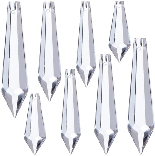SOFPLATE 20Pcs 4 Styles Suncatcher Crystal Icicle Glass Chandelier Prisms Clear Faceted Cone Drops Hanging Suncatcher Pendants Charms Ornament for Chandelier Lamp Lighting Tree Home Garden DIY Decor