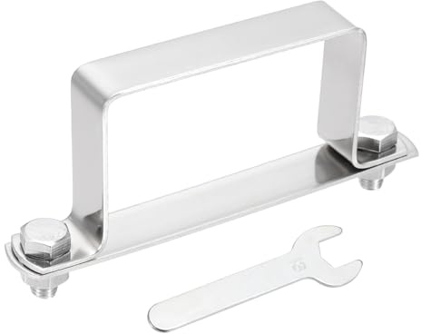 QUARKZMAN Soporte En Forma De U Para Tubo Cuadrado 80x50mm Abrazadera De Correa Cuadrada De Acero Inoxidable 304 Con Placa De Tornillos Tuercas Y Llave