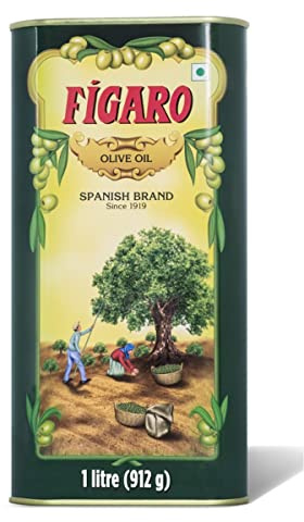 Fígaro Olive Oil | Pure Olive Oil for Daily Cooking | Suitable for Indian Dishes, Curries & Gravies | Imported from Spain | 1L Tin