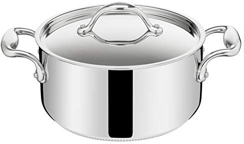 Lagostina Accademia Lagofusion Casseruola Fonda 2 Maniglie con Coperchio, Acciaio Inox 18/10 Ø 20 cm, Pentola Induzione, Gas e Forno, Finitura Lucida Esterna e Satinata Interna, Fondo 5 Strati
