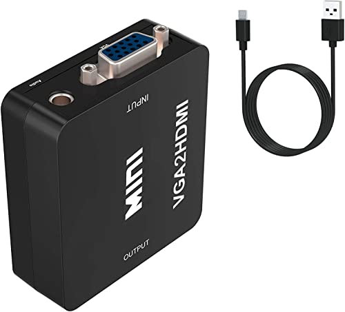 Multibao Full HD 1080P VGA TO HDMI with Audio Video Converter Adapter With USB Cable For Support HDTV for PC Computer Laptop Mac Display Projector