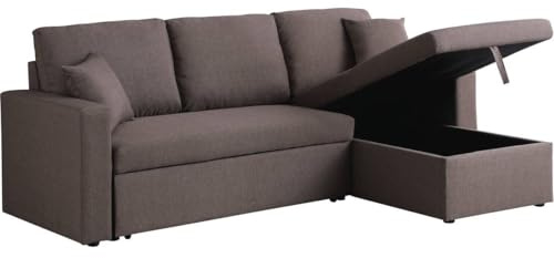 Habitat et Jardin Sofá esquinero Convertible Alain - 3 plazas - Topo