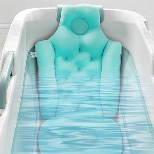Almohada de Baño, Cojín de Bañera, Reposacabezas Bañera, Accesorios Bañeras, Cojín para Bañera de Baño, Almohada Bañera con Apoyacabezas y Soportes para el Cuello, Espalda y Piernas, Azul