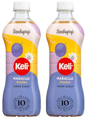 Sodapop Keli Sirup Maracuja, schnell & einfach zubereitet, 1 Flasche ergibt 10 L Fertiggetränk, 500 ml (Packung mit 2)