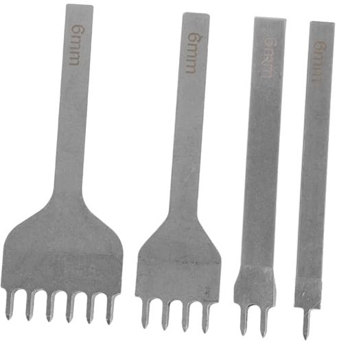 SEWACC 4 Piezas Herramienta Perforadora para Cuero Herramienta de Artesanía de Cuero Kit de Costura de Perforadora para Trabajos de Costura y Confección