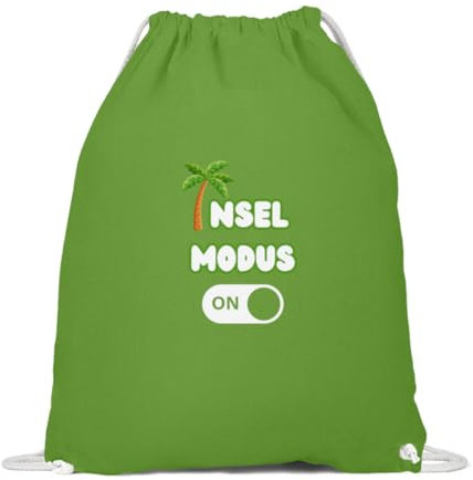 Mochila isla On Malle Party – Bolsa de algodón, verde lima, 37cm-46cm